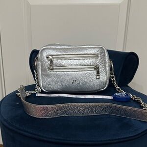 Prune Metallic Silver Crossbody Bag
